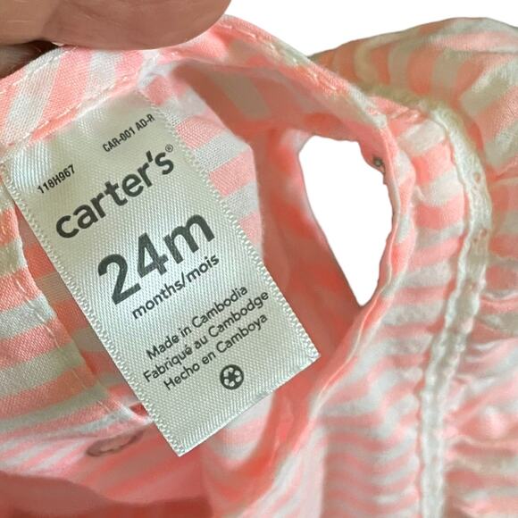 3/$15 Carter's Pink Summer Baby Girl Romper - Picture 5 of 6